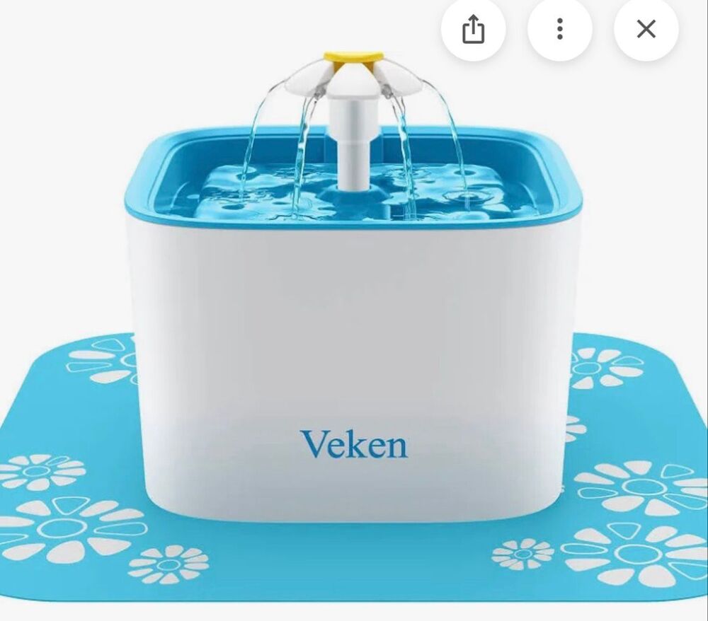 New Open Box Veken Automatic Pet Cube Flower Drinking Water Fountain with Silico